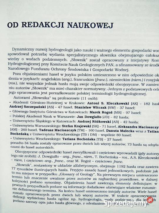 Słownik hydrologiczny zawodowe książki outlet Warszawa