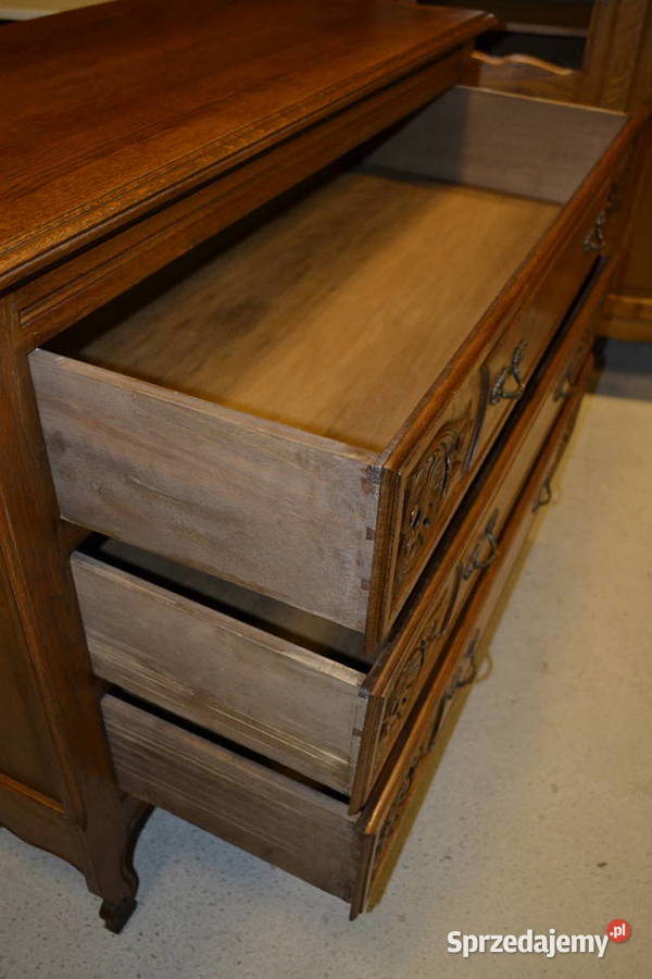 komoda ozdobna z szufladami dąb
