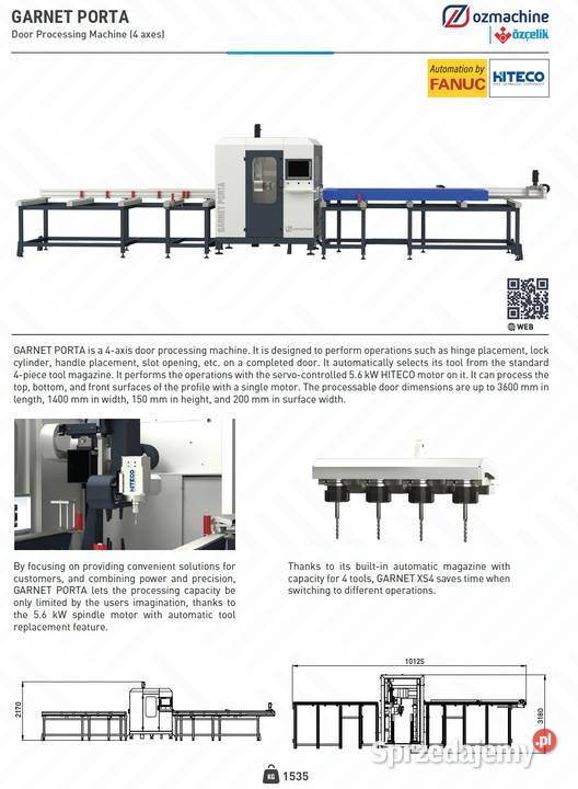 Centrum obróbcze CNC do drzwi OZCELIK GARNET