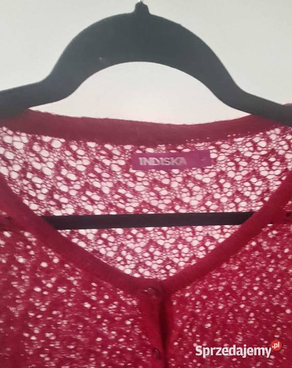 Fuksjowy ażurowy sweterek Indiska rozmiar L stan Inny materiał Warszawa