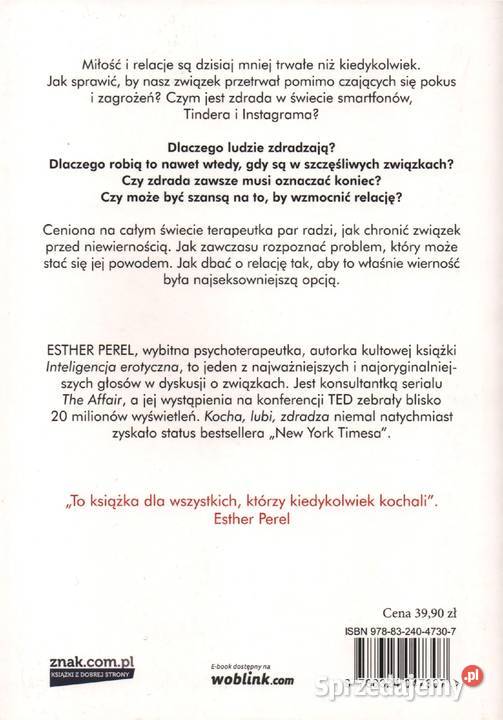 KOCHA LUBI ZDRADZA Esther Perel miękka Gorzów Wielkopolski sprzedam