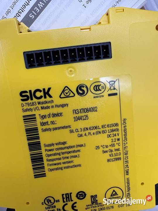 Sick FX3XTIO84002 Part no 1044125 Safety Relay Warszawa