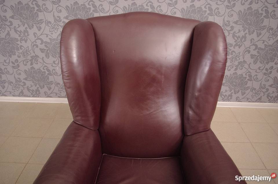 Fotel uszak skóra naturalna wygodny 4111 sprzedam