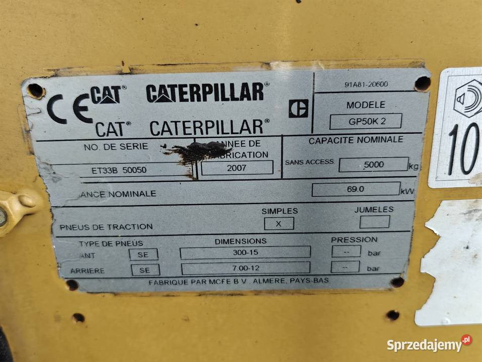 Wózek widłowy Caterpillar GP50 K2 5T Pozycjoner Wózki widłowe Sandomierz