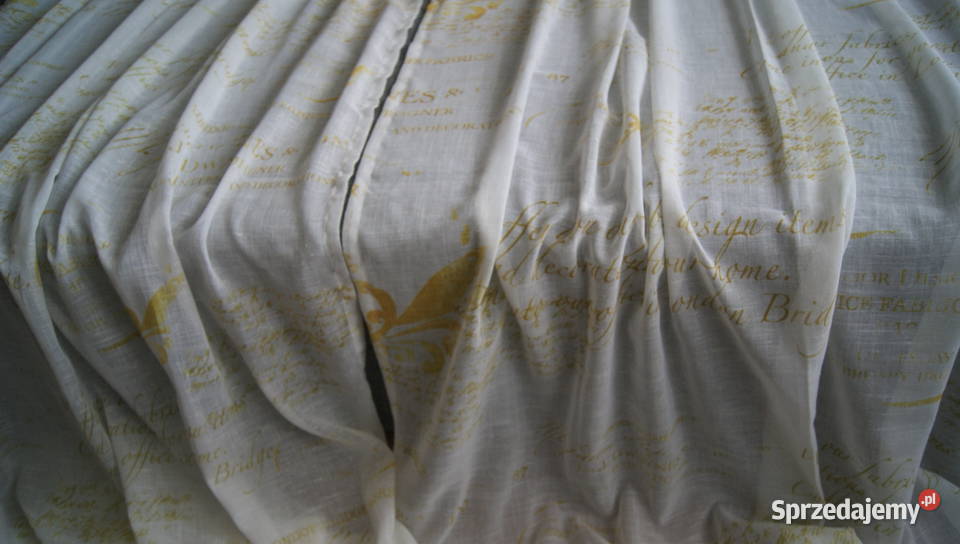 Firany shabby chic napisy przelotki Piękne Dobroszyce