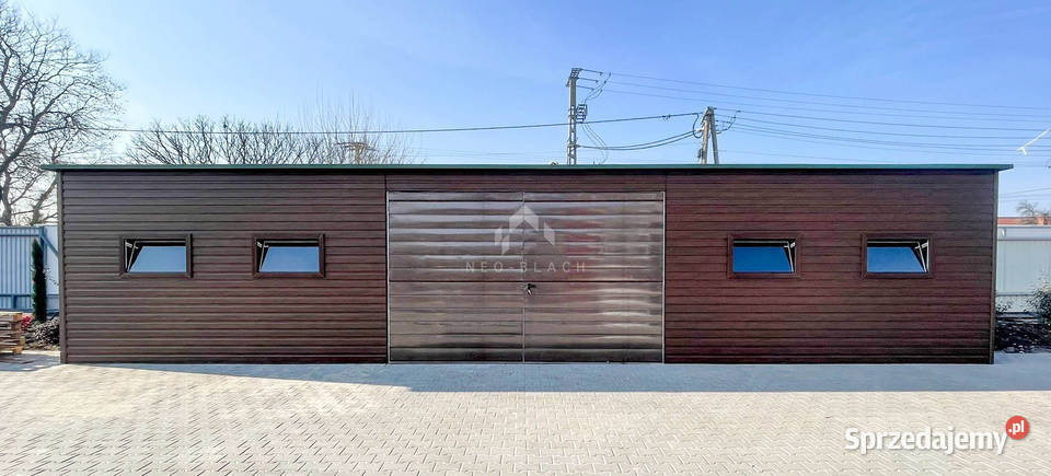 Garaz blaszany 135x45m Brama dwuskrzydłowa 4x Łańcut sprzedam