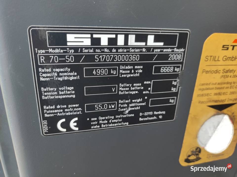 STILL R7050 TRIPLEX 2008r Wózki widłowe Błędów