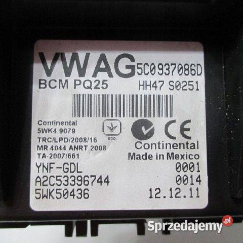 MODUŁ STEROWNIK VW 5C0937086D 5WK50436 wielkopolskie Rakoniewice sprzedam