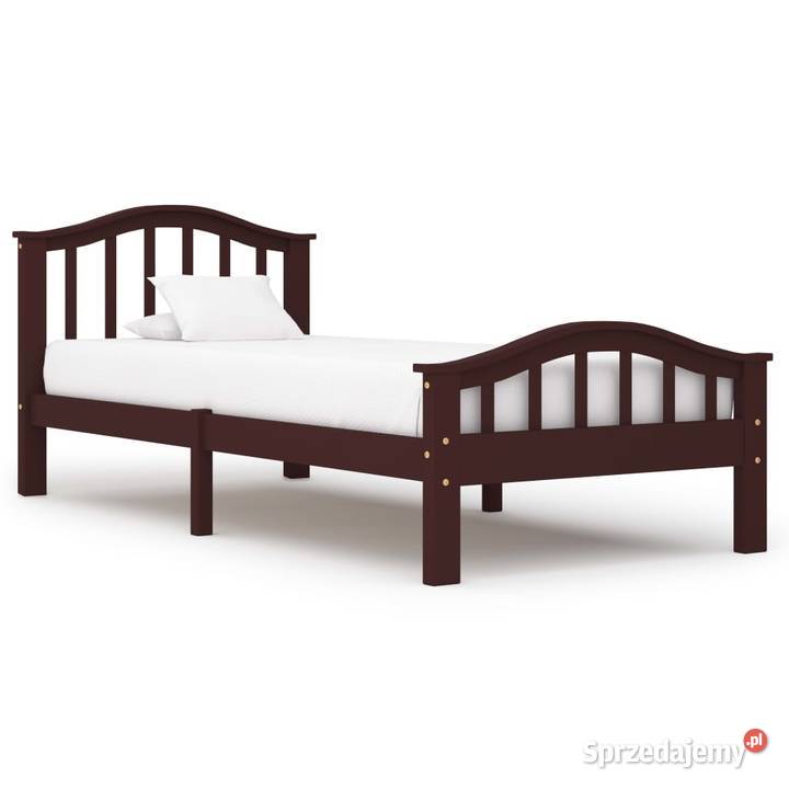 vidaXL Rama łóżka, ciemnobrązowa, lite drewno 283328