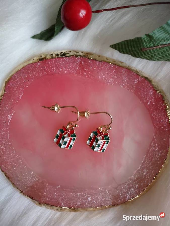 Kolczyki świąteczne wiszące prezenciki Christmas Olkusz sprzedam