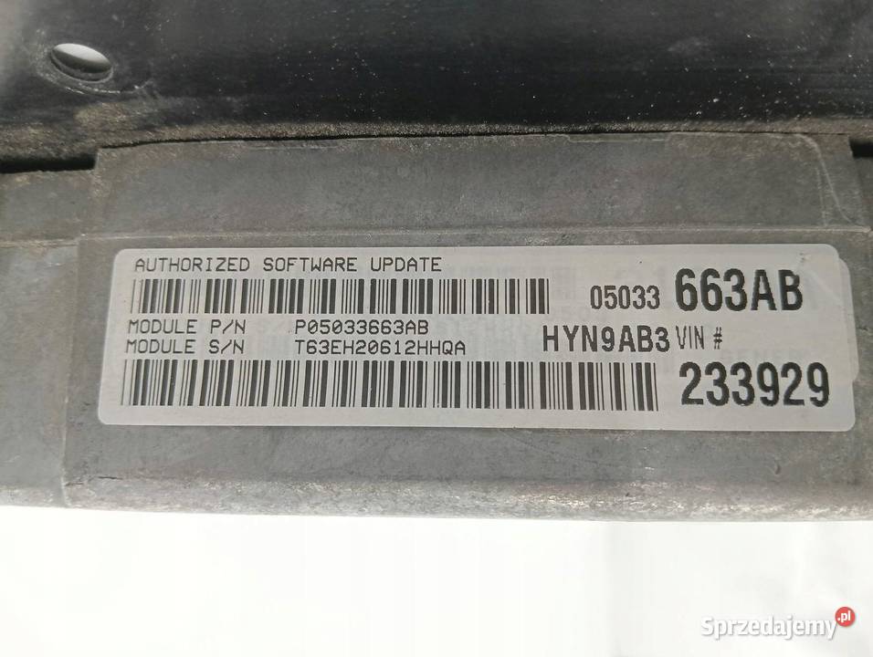 STEROWNIK SILNIKA P05033663AB 20 B 141 Chrysler świętokrzyskie