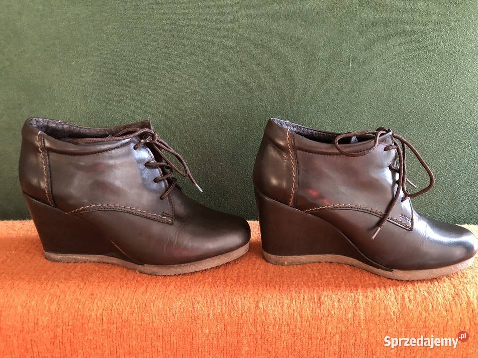 Brązowe botki na wysokim obcasie Lasocki wielkopolskie Kłodawa