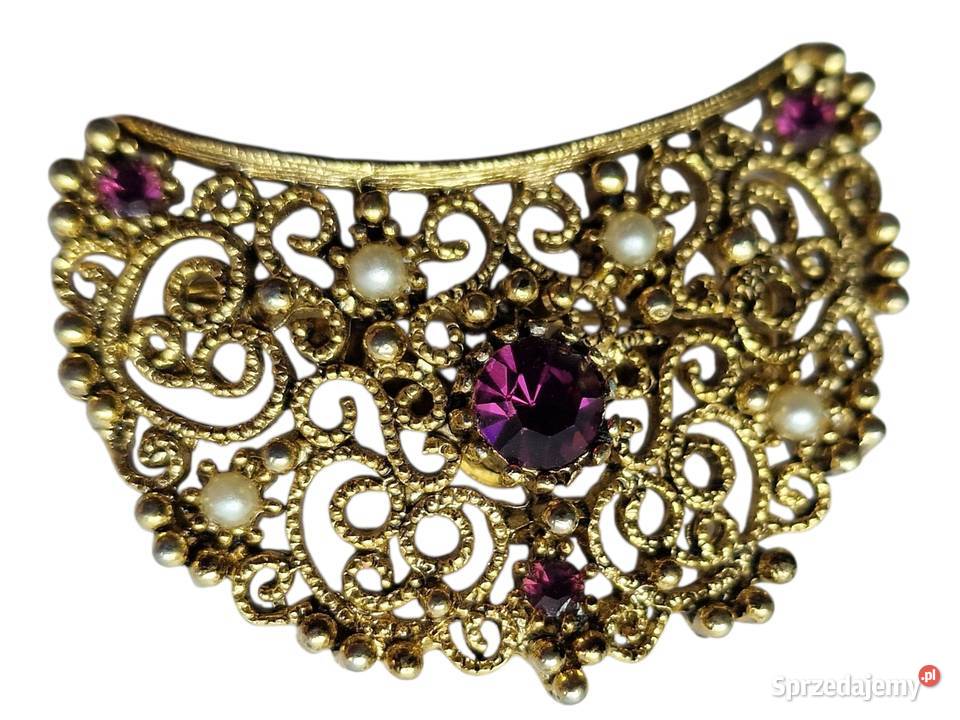 VINTAGE BROSZKA W STYLU ART DECO SYGNOWANA