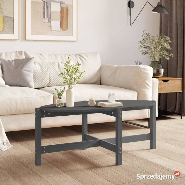 Stolik kawowy szary 118x63x45 lite drewno mazowieckie Warszawa
