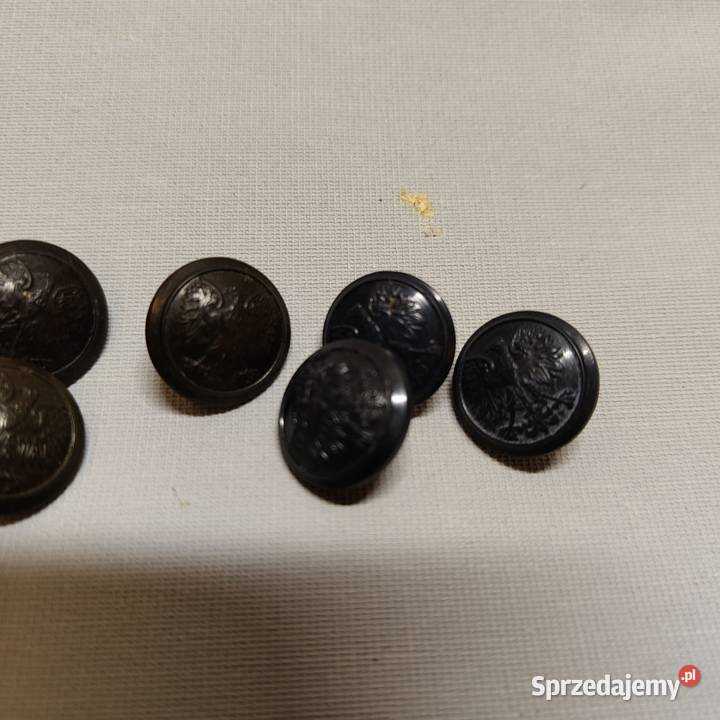 Guziki wojskowe z orzełkiem PKP Września