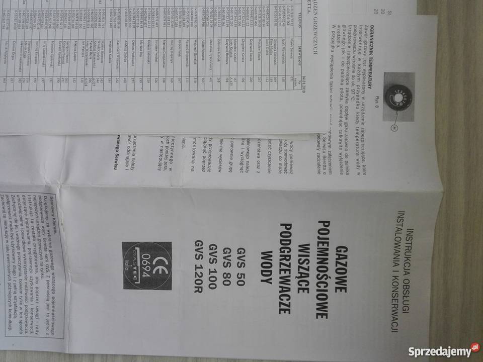 Bojler gazowy 80l Beretta Jasło