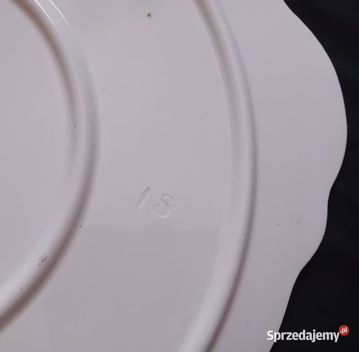 Fajansowa patera tortownica art deco Spritzdekor Koźminek