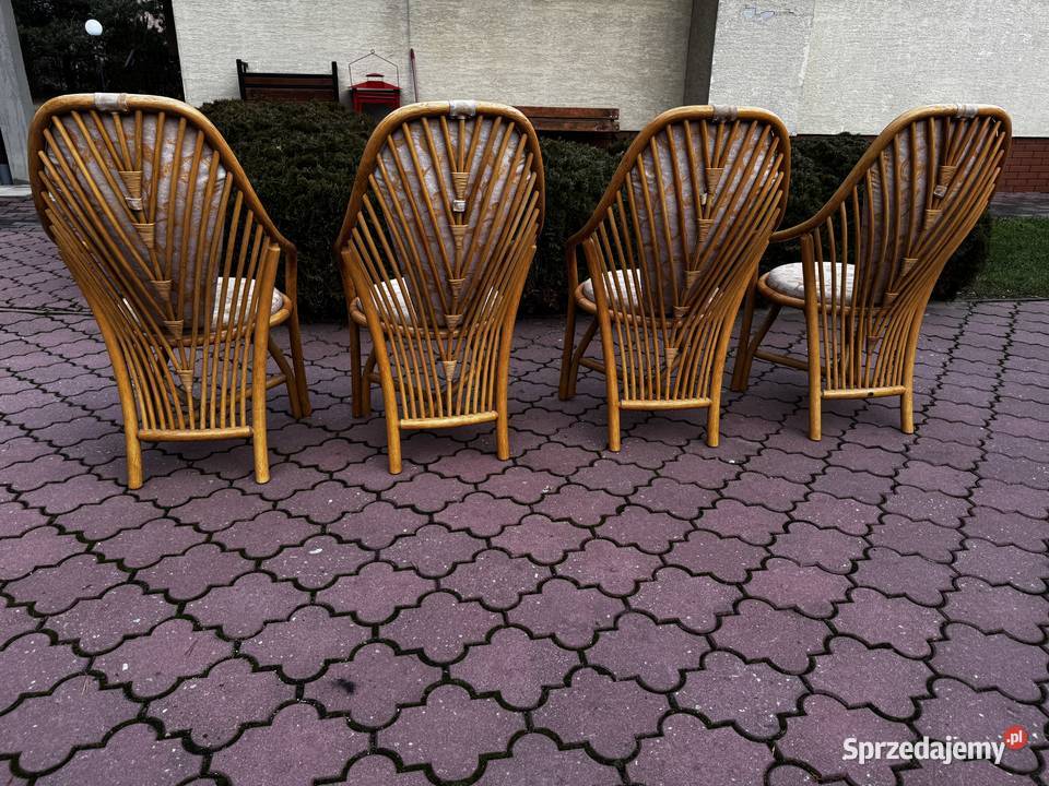 Krzesła rattanowe fotele do stołu rattan ogród Garwolin sprzedam