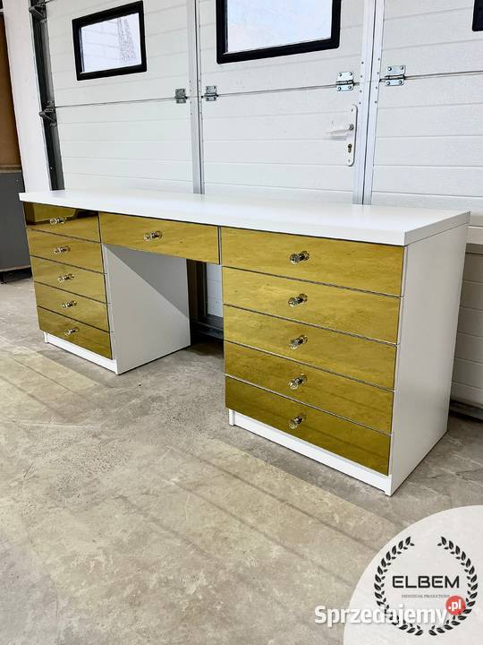 Toaletka w stylu Glamour złote szklane fronty 50cm mazowieckie Warszawa