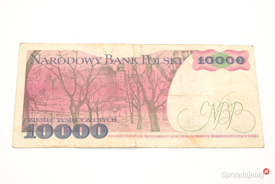 Stary banknot 10000 złotych Wyspiański 1988 Cieszyn