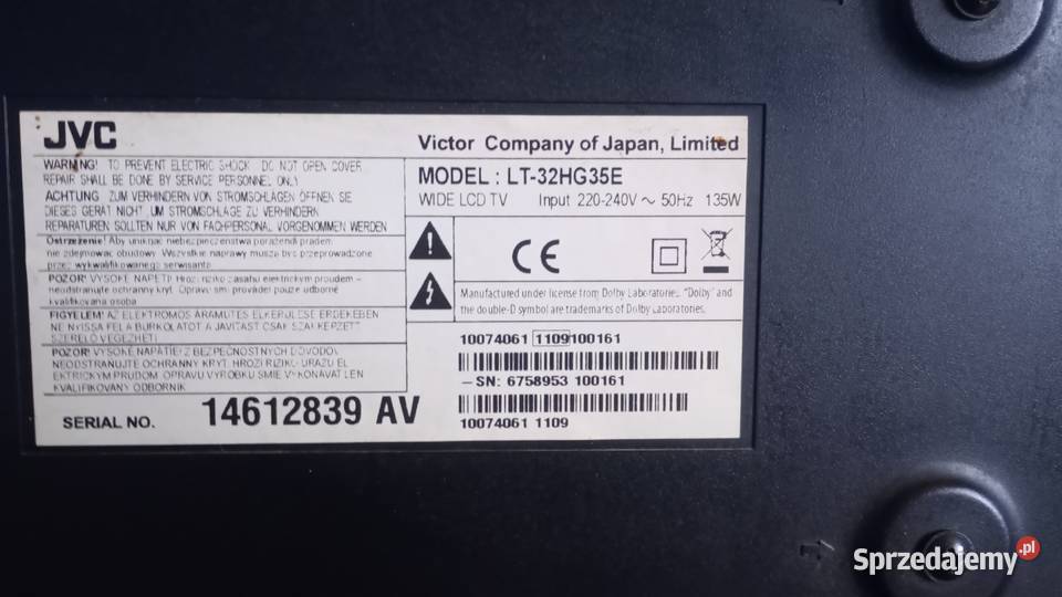 TV JVC 32 CALE KOLUMNY JAMNO Widzów