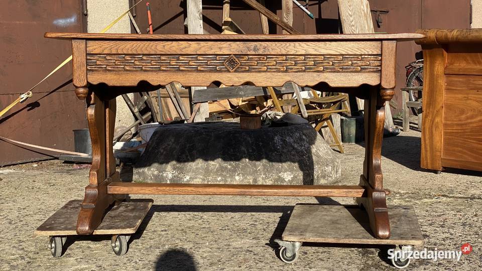 Dębowe biurko z szufladami w rustykalnym stylu Gryfice