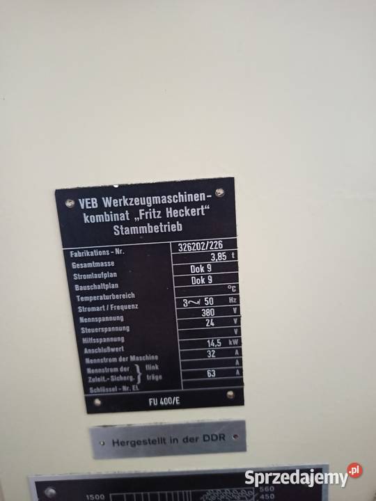 Frezarka Uniwersalna WMW Heckert FU 400 E Trzebunia sprzedam