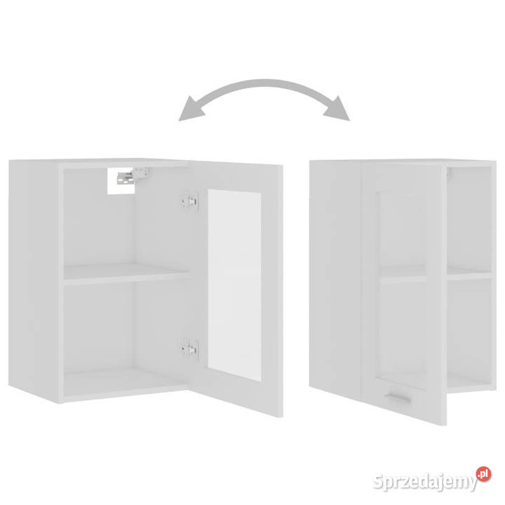 Szafka wisząca z szybą biała 40x31x60 WM802505