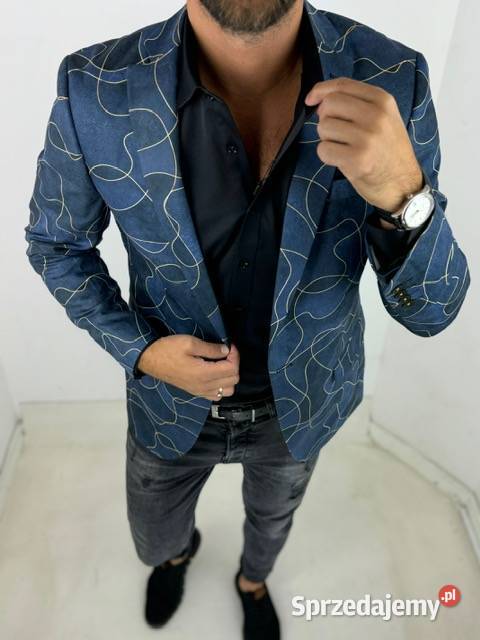 GIOVANNI PERA Marynarka męska D632 granatowa Rozmiar XL Ostrów Wielkopolski