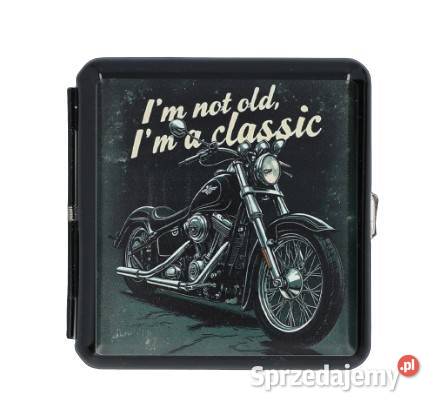 Metalowa Papierośnica z Nadrukiem Ciemnego sprzedam