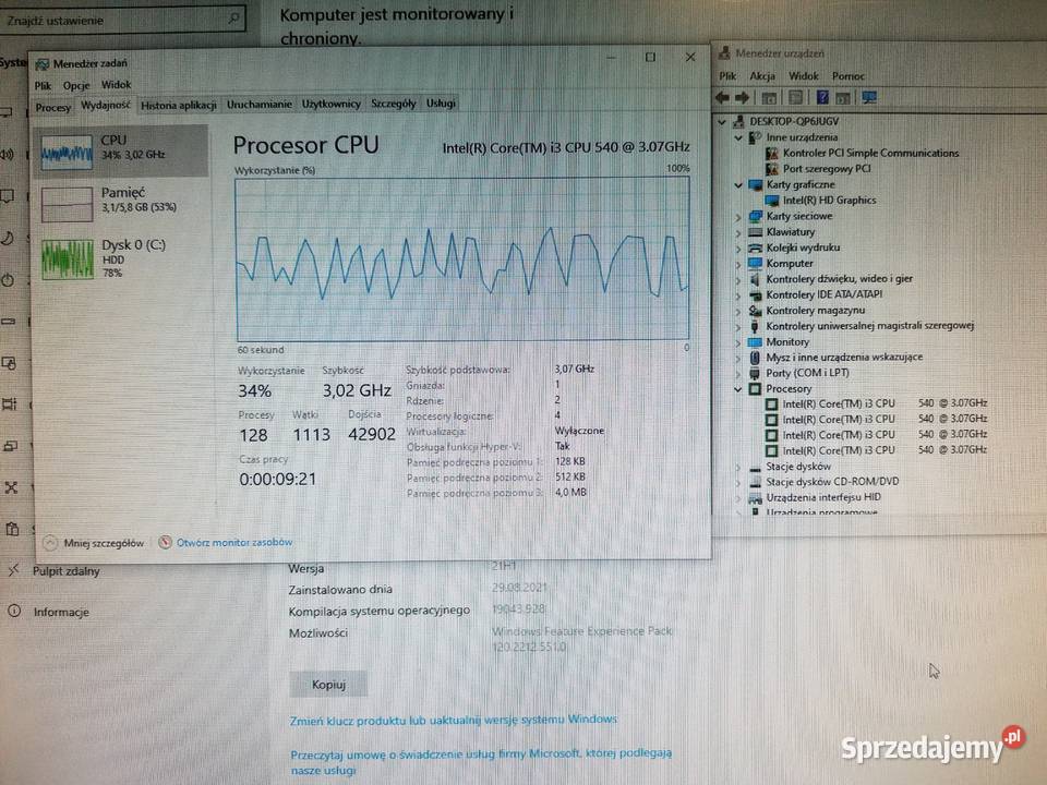 Komputer HP Compaq 8100 i3 6GB ram DDR3 Pamięć RAM 6 HP/Compaq sprzedam
