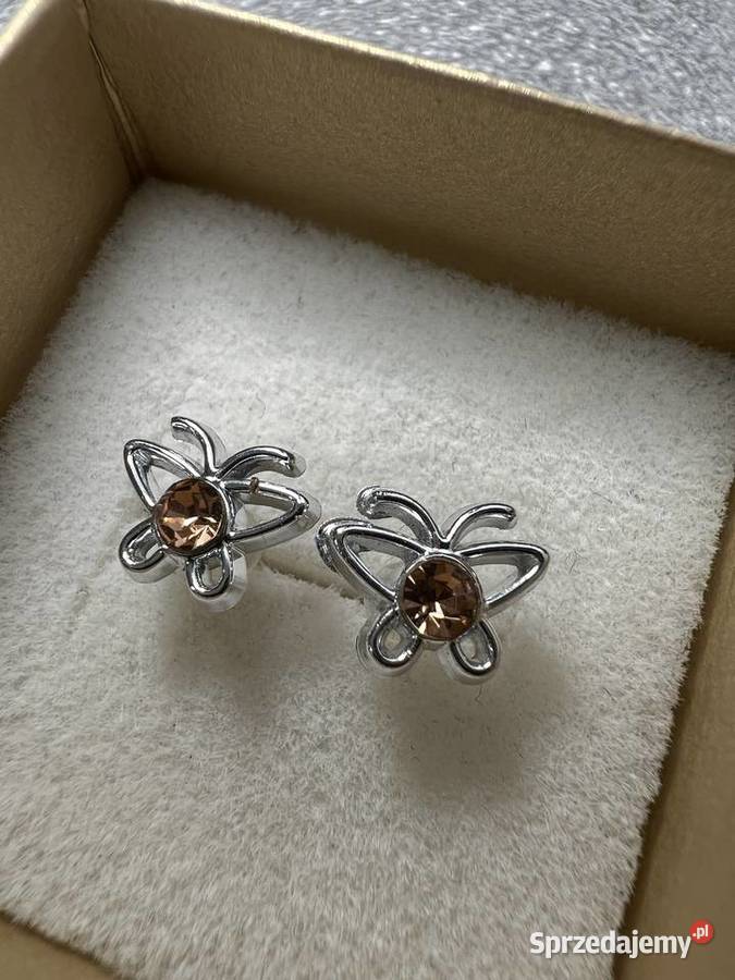 Kolczyki srebrne motyle motylki motyl motylek Jasło