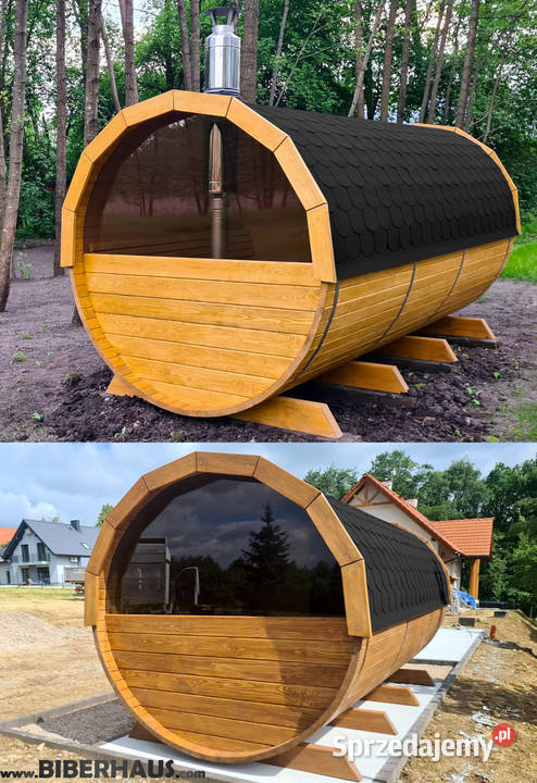 SAUNA Ogrodowa 400 OKNO 50 Beczka 500L Akcesoria Sauny Nowy Targ