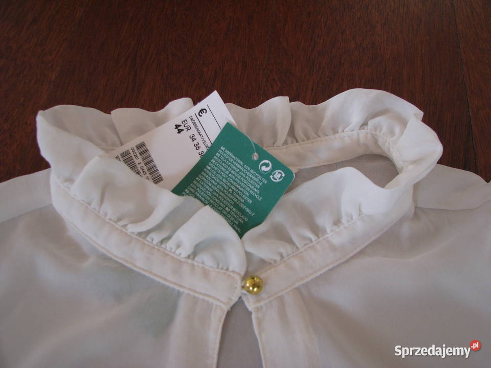 Letnia biała bluzka koszula luźny krój bez Brzegi