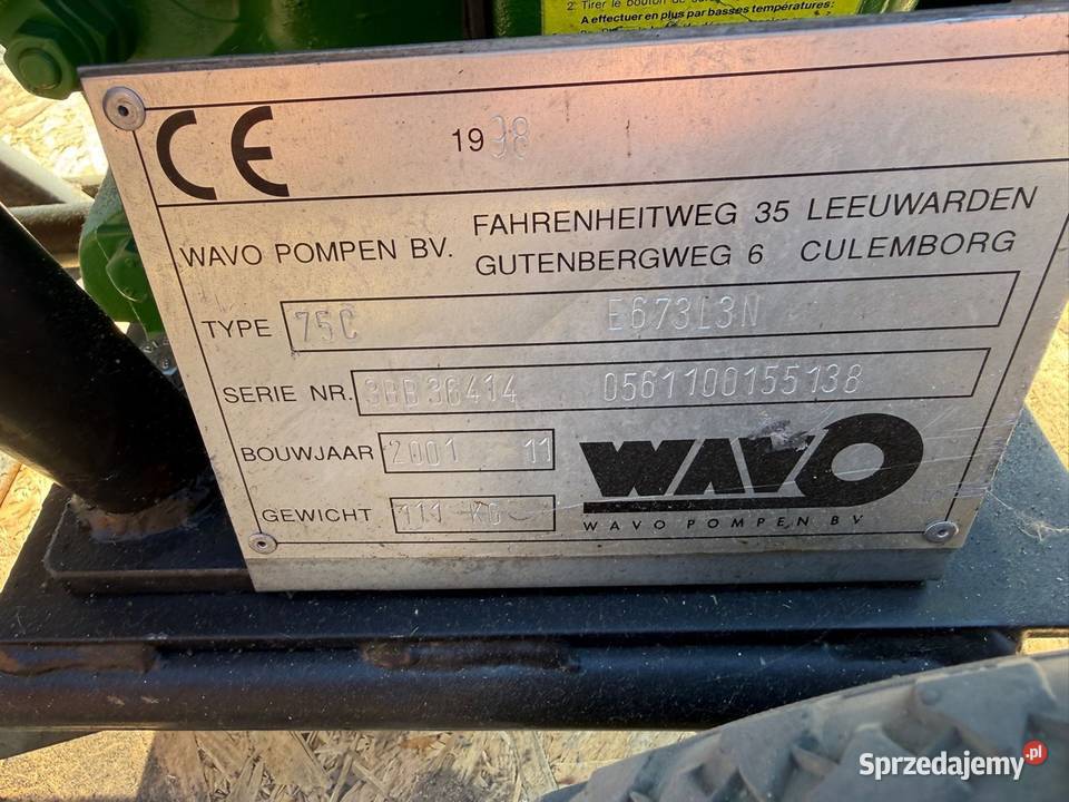 Pompa pompy wody 2 Honda WT20XWavo 750 Diesel