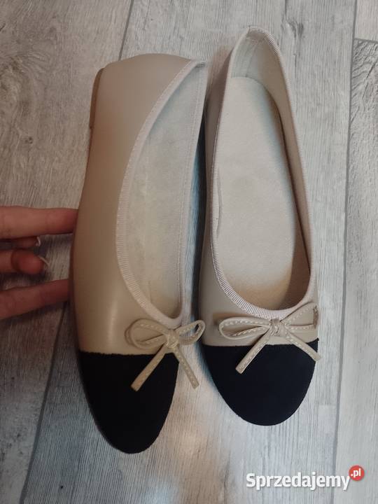 38 Beżowo czarne baleriny wieczorowe NOWE Kraków