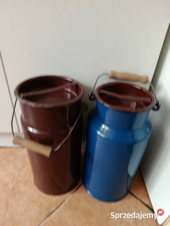 2 kanki emalia 5 litrów z PRL duże