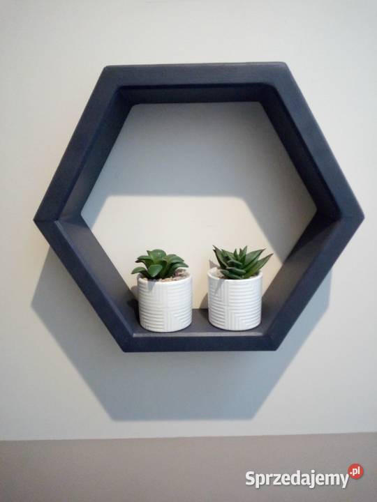 Półka drewniana heksagon Czarnków sprzedam