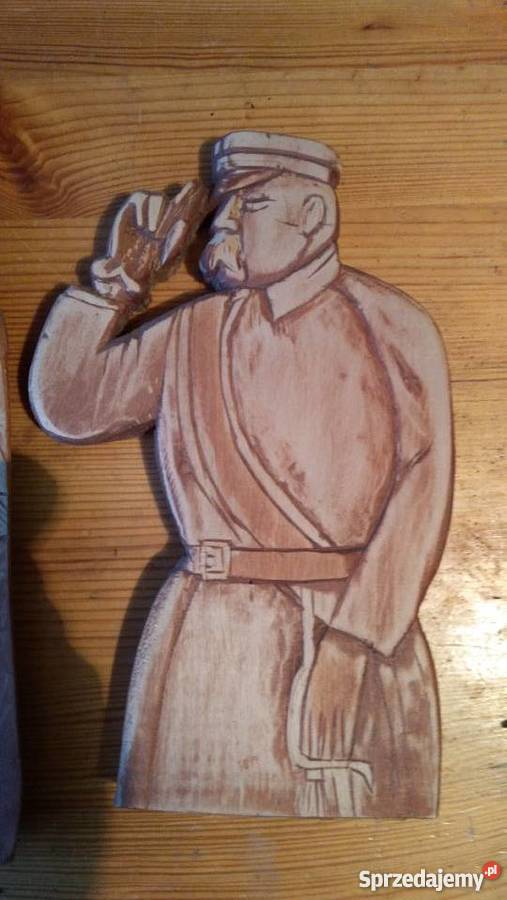 Piłsudski drewno płaskorzeźba Sieradz sprzedam