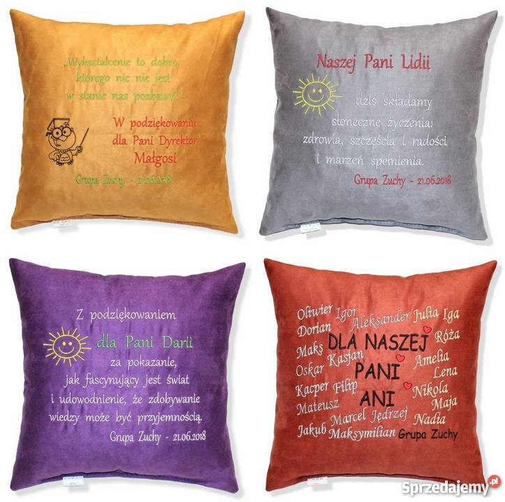 Poduszka Prezent Wychowawcy na Dzień Nauczyciela Pościel i koce