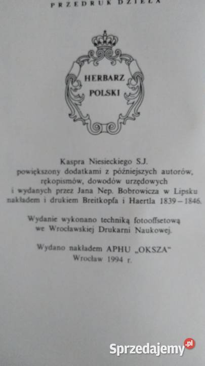 HERBARZ NIESIECKIEGO Kraków