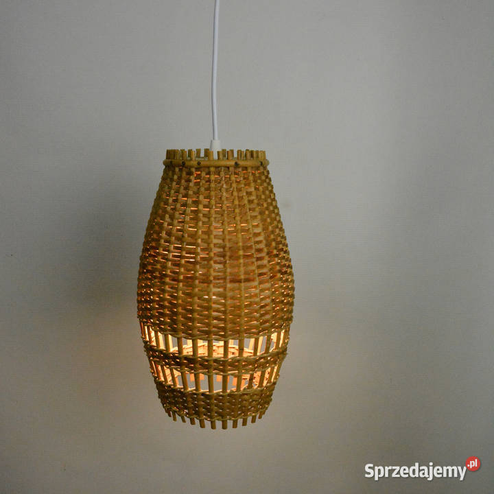 Lampa sufitowa z wiklinowym kloszem Dania lata Warszawa