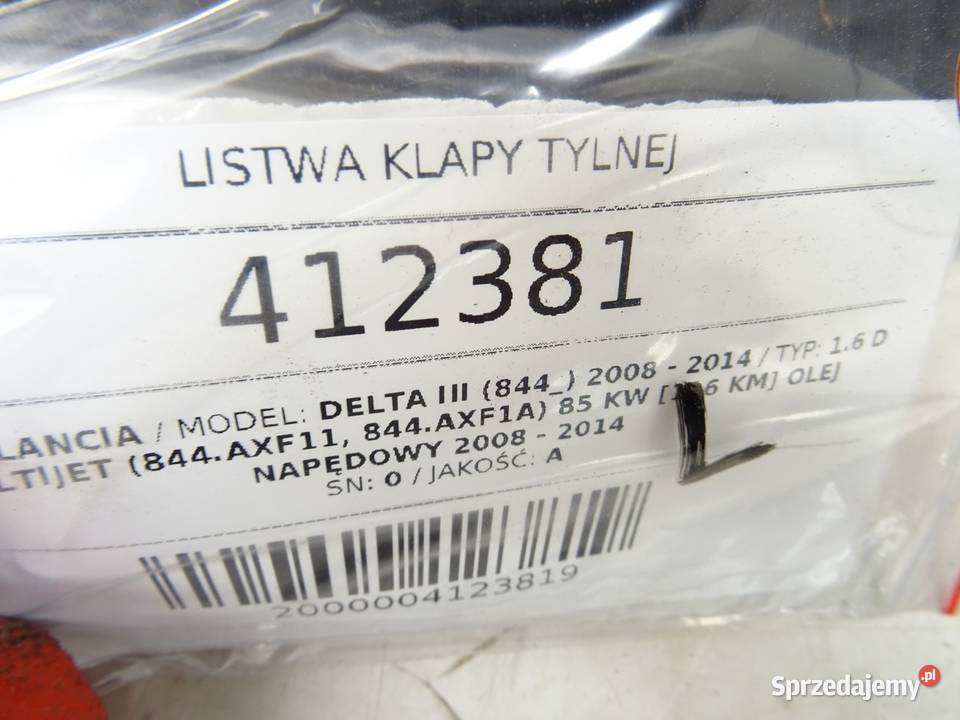 LISTWA KLAPY TYLNEJ LANCIA DELTA III Hatchback osobowe