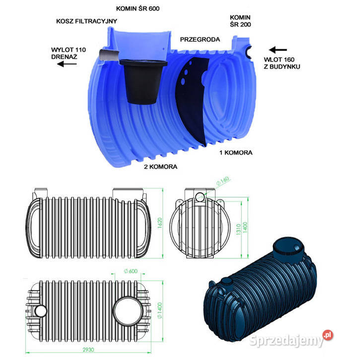 OCZYSZCZALNIA DWUKOMOROWA ZBIORNIK 4000L dolnośląskie