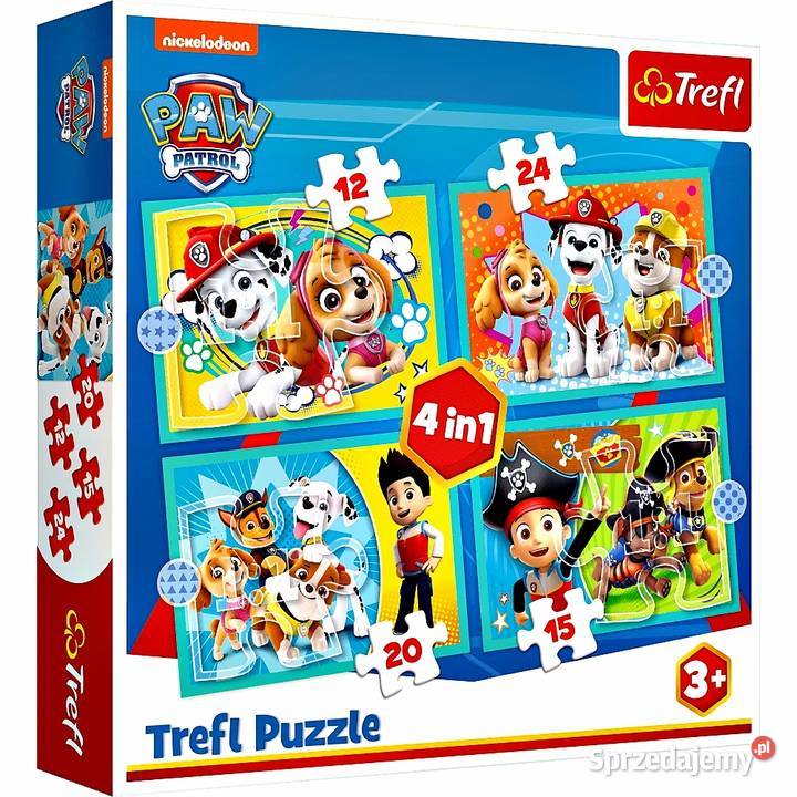 TREFL PUZZLE 4w1 WESOŁA EKIPA PSIEGO PATROLU 3 lata+ Dla Dziecka wielkopolskie
