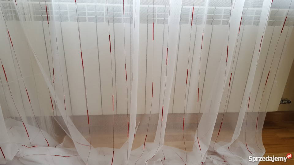 Firanafiranka w prążki czerwone wrzosowe wys300