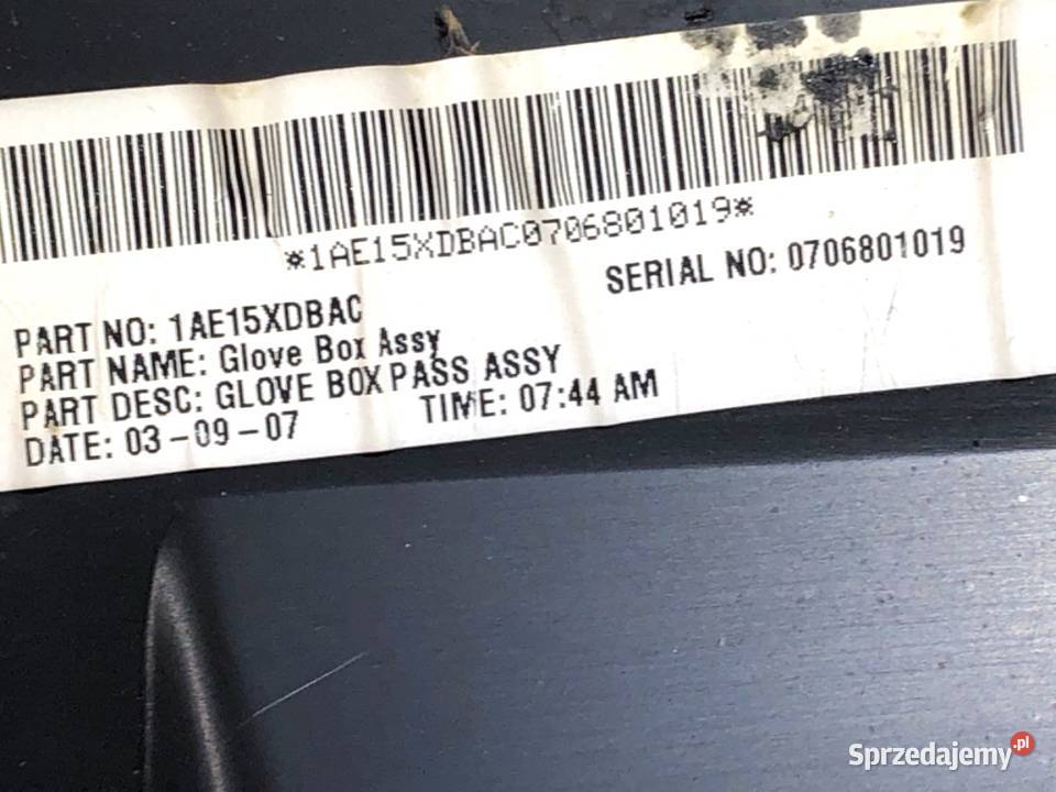 SCHOWEK PASAŻERA DODGE AVENGER SedanLimuzyna osobowe Schowki, półki