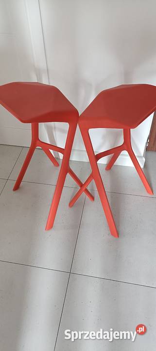 Piękne designerskie czerwone hokery barowe Hokery mazowieckie Warszawa sprzedam