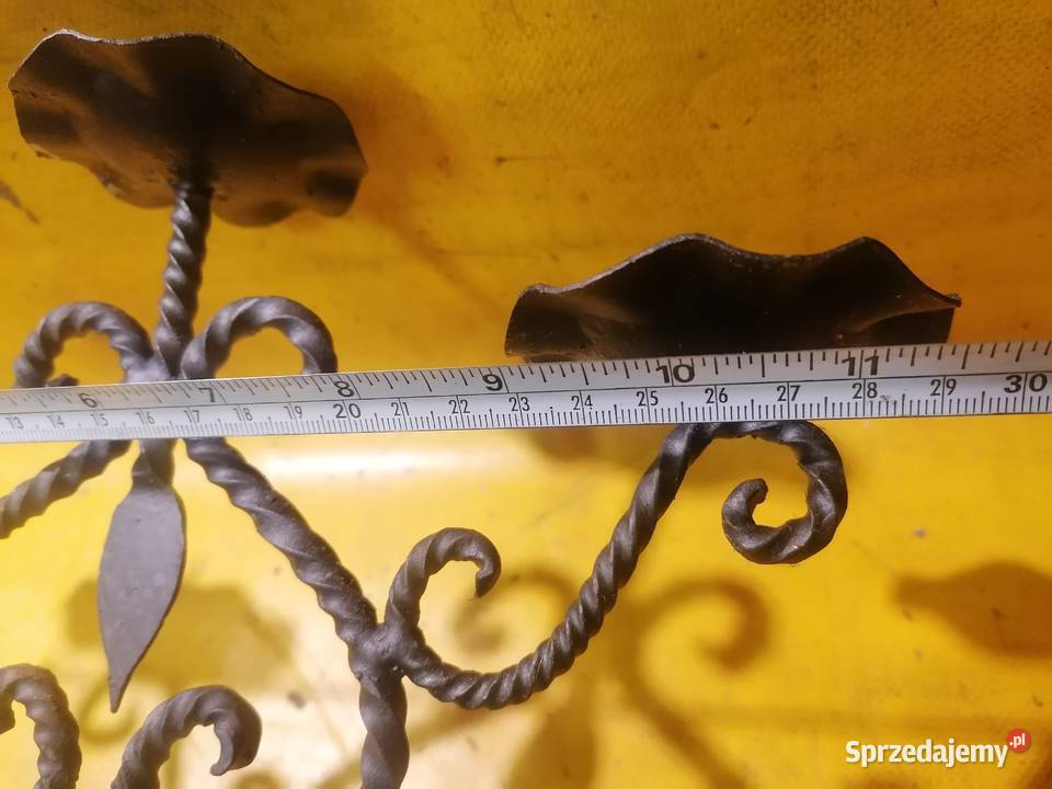 świecznik stalowy kuty stojący Piotrków Trybunalski