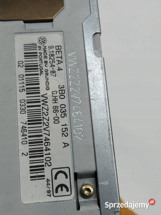 RADIO BETA 3B0035152A VW Volkswagen Golf IV Rok produkcji 1997